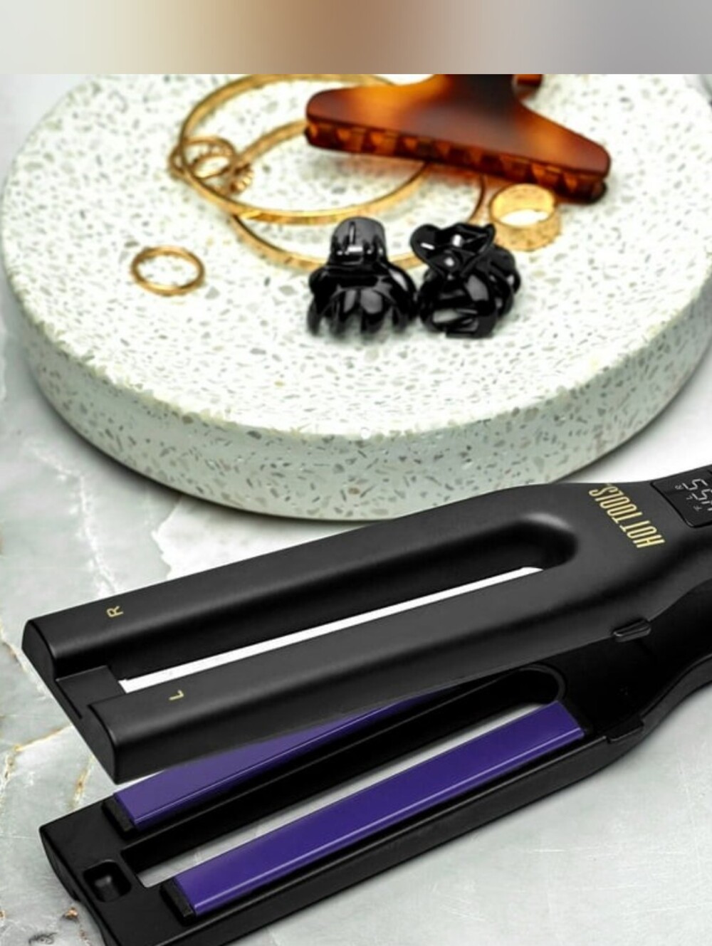 Hot Tools Pro Signature Double Pass Styler 1/2” Charcoal Ceramic NEW